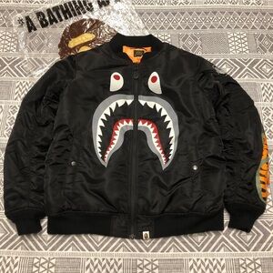 A Bathing Ape Bape WGM Shark MA-1 Bomber Jacket Size Extra Extra Large